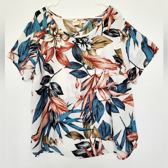 C&C California Women's 100% Linen Tropical Blouse Flowy Oversize 3XL - Picture 11 of 16